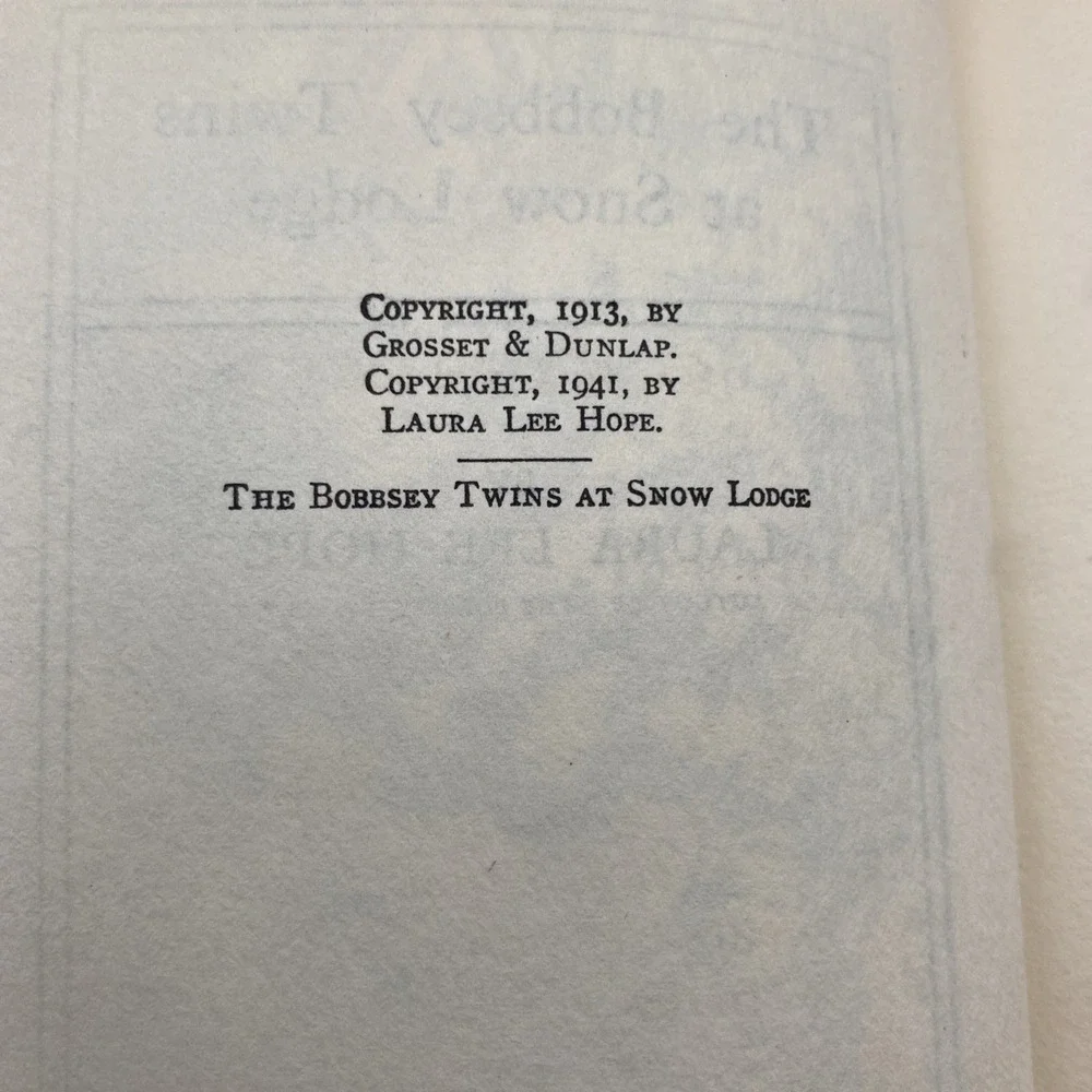 Lot of 2 Vintage The Bobbsey Twins at School + at Snow Lodge‎ 1940s HC Illust